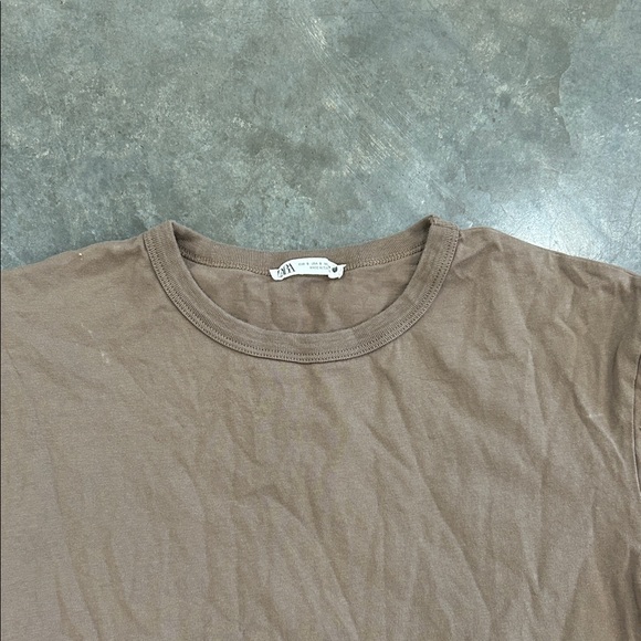 Womans Zara Brown Casual T-Shirt - Picture 2 of 2